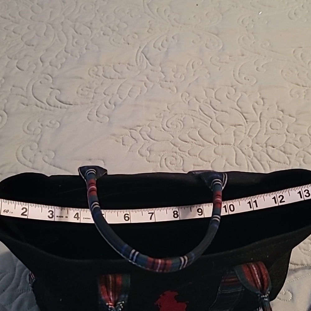 Polo by Ralph Lauren Black Tote with Red and Blue Plaid - Picture 6 of 6